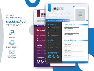 modern CV Resume Design template | Illustrator File 