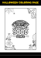 Halloween Quotes Coloring page. Halloween coloring page for kids.