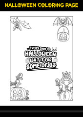Halloween Quotes Coloring page. Halloween coloring page for kids.