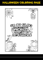 Halloween Quotes Coloring page. Halloween coloring page for kids.
