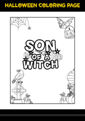 Halloween Quotes Coloring page. Halloween coloring page for kids.