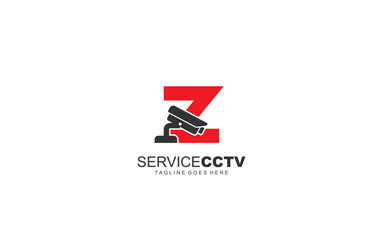 Z logo cctv for identity. security template vector illustration for your brand.