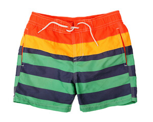 colorful swimming trunks isolated