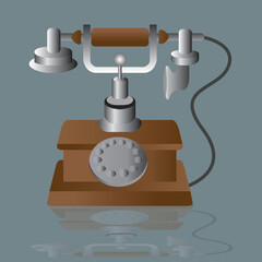 old phone with a clock