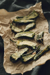 Delicious baked eggplant on parchment paper