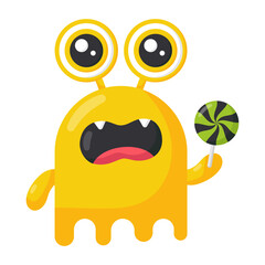 Cartoon monster cute happy monsters halloween
