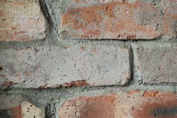 Closeup brick wall vintage background 