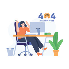 Girl angry by page not found error