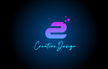 pink blue Z alphabet letter logo icon design with dots. Creative template for company and business