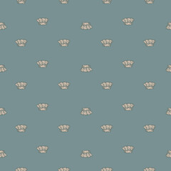 High chef hat engraved seamless pattern. Kitchen traditional element in hand drawn style.