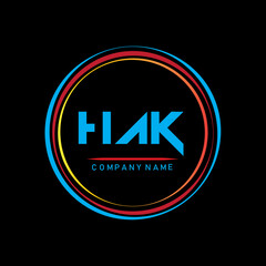 HAK design,HAK letter logo vector,HAK letter monogram logo design vector,HAK luxury flower logo,HAK unique flower logo design,HAK letter logo design vector image - obrazy, fototapety, plakaty