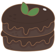 Chocolate Cake Element Illustration