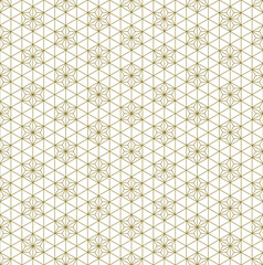 Seamless geometric pattern based on japanese style Kumiko.Gold lines.