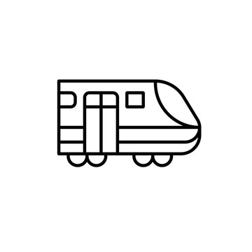 Transport related vector icons with outline style
