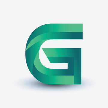 3d green letter logo, g letter logo design