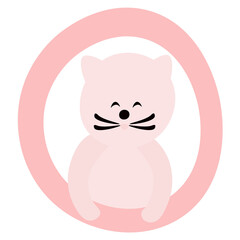 cute cat print in pastel colors hand drawn vector illustration