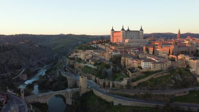 majestic fortress of the XVI century of the Castilia kings in Toledo, Spain