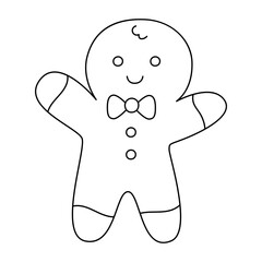 Holiday gingerbread man cookie icon.