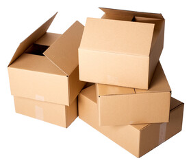 Image of open cardboard boxes on a white background