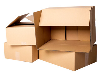 Image of open cardboard boxes on a white background