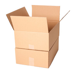 Image of two scotched cardboard boxes on a white background