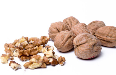 Delicious walnuts isolated on a white background