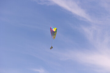 dual paragliding in the sky