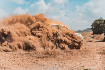 Rally Cervera 2021. Peugeot Rally4 cubierto de tierra