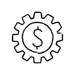 Business management hand-drawn icon vector graphic illustration