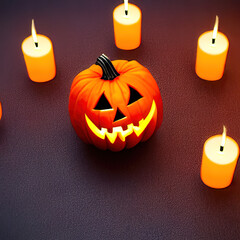 halloween pumpkin with candles