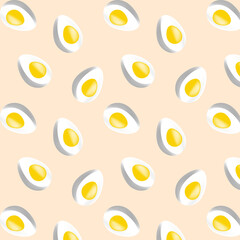 Fototapeta na wymiar boiled egg (egg white) seamless pattern on pastel color background design poster flyer clothing design paper wrap realistic food vector illustration