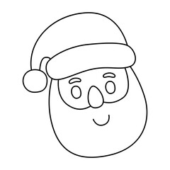 Happy santa claus face icon.