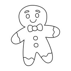 Holiday gingerbread man cookie icon.