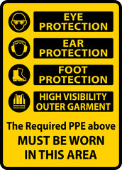 PPE Must Be Worn In This Area Sign