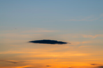 Sky gradient from blue to orange sunset