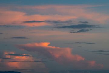 Sky gradient from blue to orange sunset