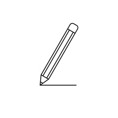 pencil icon line art on white background