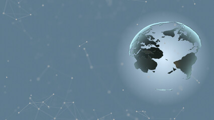 Network data connection technology digital background with earth