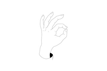 hand gestures linear drawing ok sign