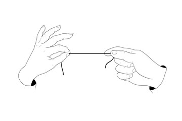 hand gestures linear drawing two hands clasped together