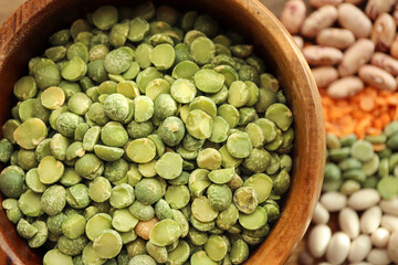 Green split peas in a bowl
