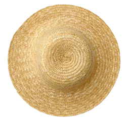 Foto op Canvas top view of straw hat © conzorb