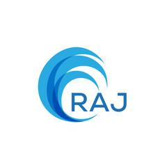 RAJ letter logo. RAJ blue image on white background. RAJ Monogram logo design for entrepreneur and business. RAJ best icon.
 - obrazy, fototapety, plakaty