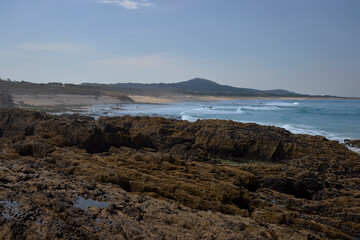 Cliffs. Rocks on a beach in the province of A Coruña, in the north of Spain