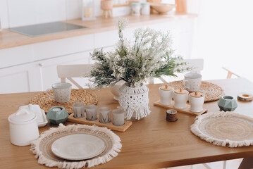 christmas decoration on the table