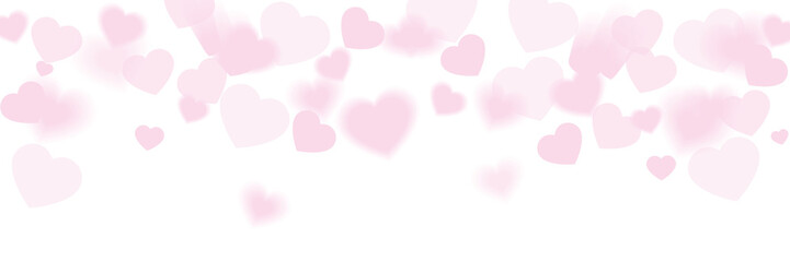 Pink hearts illustration on a white background - love heart for valentines day background - design banner - obrazy, fototapety, plakaty