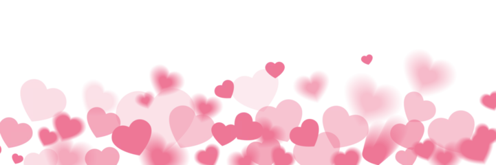 Poster Pink hearts illustration on a white background - love heart for valentines day background - design banner © Orkidia