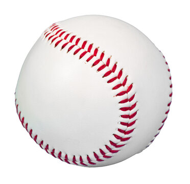 Isolated White Baseball With Red Threads And A Shallow Depth Of Field