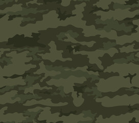 
Green camouflage pattern, army disguise background, shape vector texture.