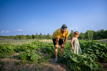 Marine veteran at home with family outside in garden.